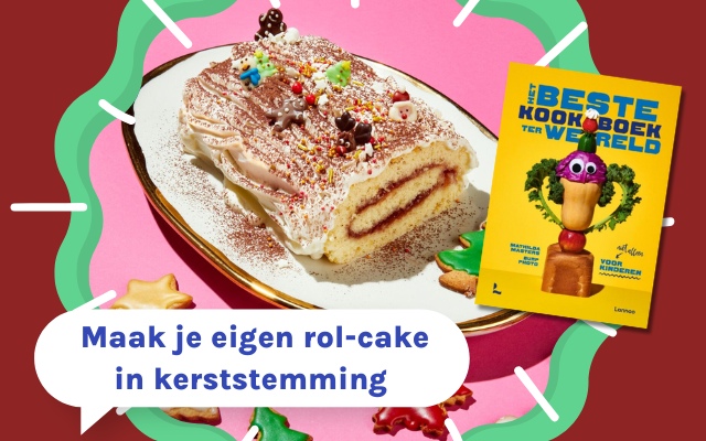 Rol-cake in kerststemming